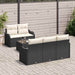 Tuin Sofa Set 6 st 5-Aantal zitplaatsen Zwart en Crème