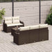 Tuin Sofa Set 6 st 5-Aantal zitplaatsen Bruin en Crème