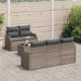 Tuin Sofa Set 6 st 5-Aantal zitplaatsen Grijs poly rattan