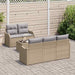 Tuin Sofa Set 6 st 5-Aantal zitplaatsen Beige en Grijs
