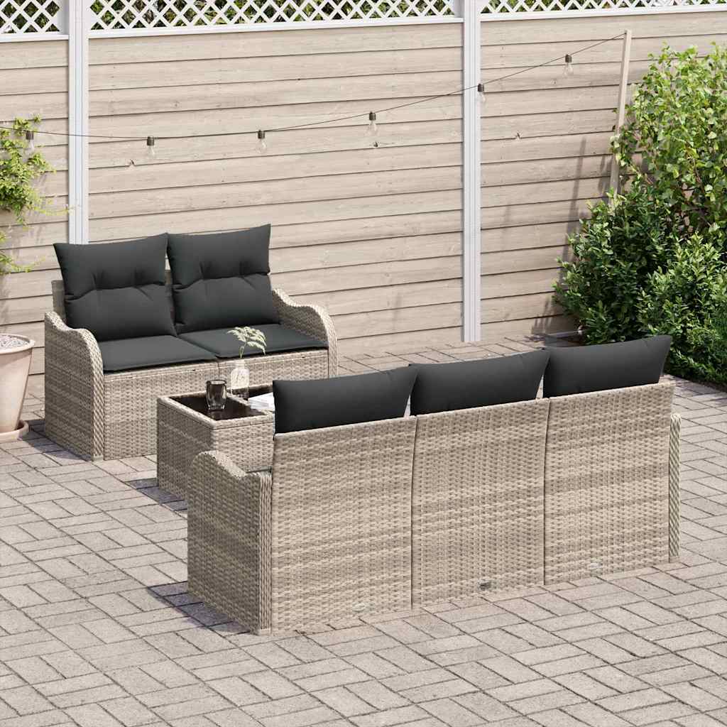 Tuin Sofa Set 6 st 5-Aantal zitplaatsen