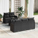Tuin Sofa Set 6 st 5-Aantal zitplaatsen Zwart poly rattan