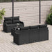 Tuin Sofa Set 6 st 5-Aantal zitplaatsen Zwart poly rattan