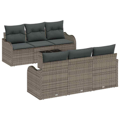 Tuin Sofa Set 7 st 6-Aantal zitplaatsen Grijs