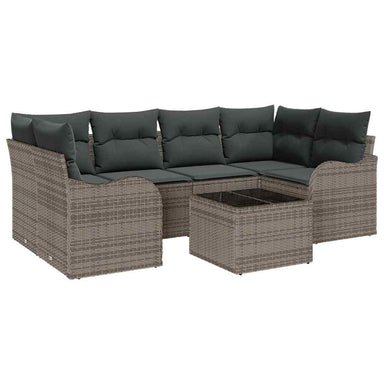 Tuin Sofa Set 7 st 6-Aantal zitplaatsen Grijs