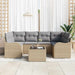 Tuin Sofa Set 7 st 6-Aantal zitplaatsen Beige en Grijs