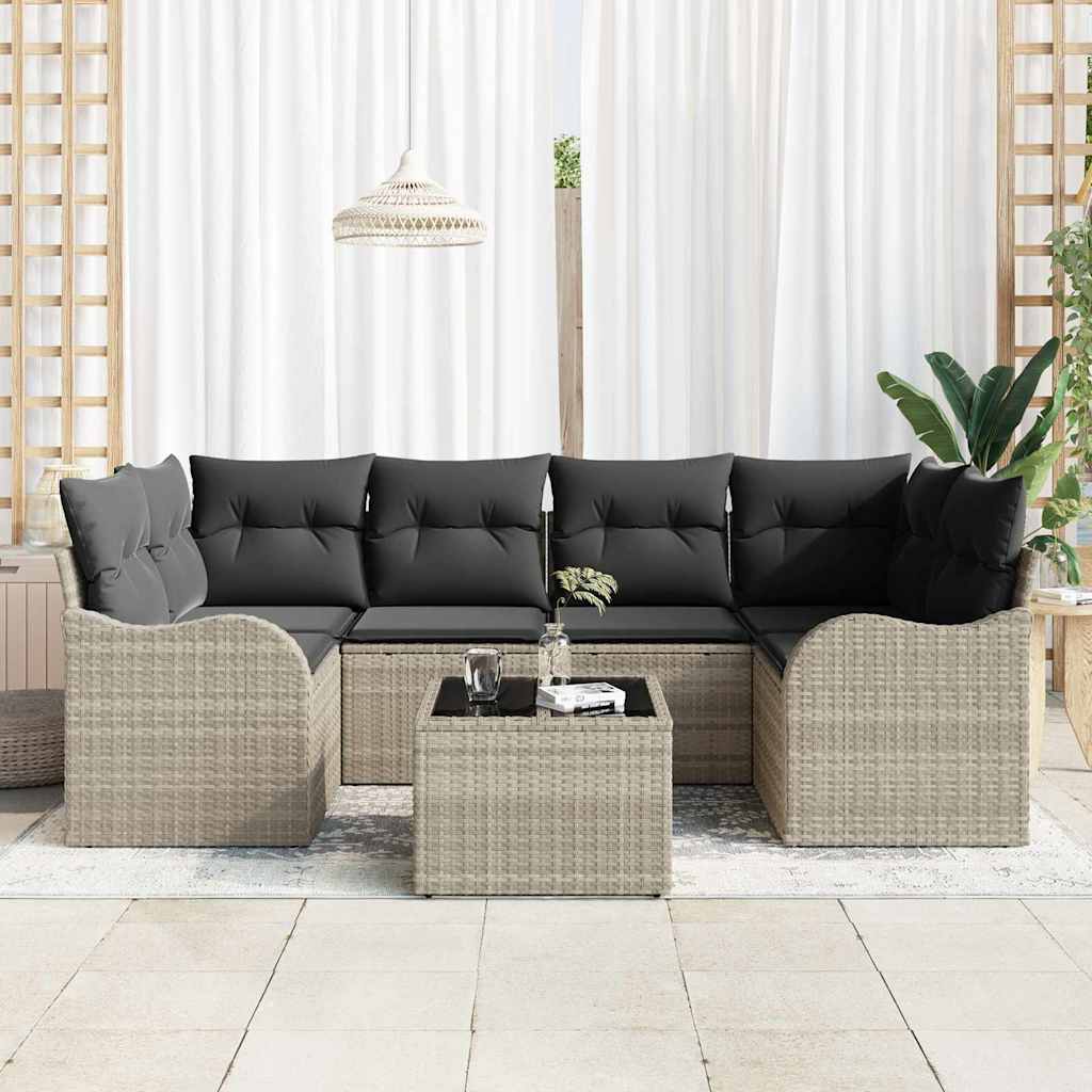 Tuin Sofa Set 7 st 6-Aantal zitplaatsen
