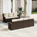 Tuin Sofa Set 8 st 7-Aantal zitplaatsen Bruin en Crème