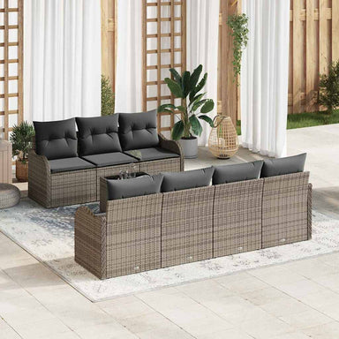 Tuin Sofa Set 8 st 7-Aantal zitplaatsen Grijs