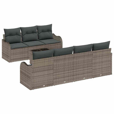 Tuin Sofa Set 8 st 7-Aantal zitplaatsen Grijs