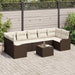 Tuin Sofa Set 8 st 7-Aantal zitplaatsen Bruin en Crème