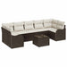 Tuin Sofa Set 8 st 7-Aantal zitplaatsen Bruin en Crème
