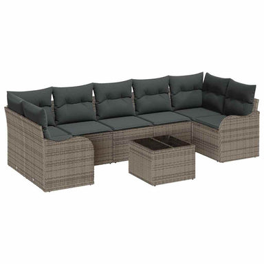 Tuin Sofa Set 8 st 7-Aantal zitplaatsen Grijs