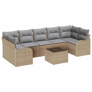Tuin Sofa Set 8 st 7-Aantal zitplaatsen Beige en Grijs