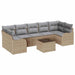 Tuin Sofa Set 8 st 7-Aantal zitplaatsen Beige en Grijs