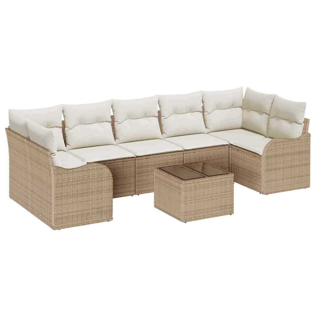 Tuin Sofa Set 8 st 7-Aantal zitplaatsen Beige en Crème