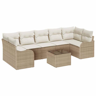 Tuin Sofa Set 8 st 7-Aantal zitplaatsen Beige en Crème