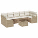Tuin Sofa Set 8 st 7-Aantal zitplaatsen Beige en Crème