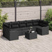 Tuin Sofa Set 8 st 7-Aantal zitplaatsen Zwart