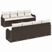 Tuin Sofa Set 9 st 8-Aantal zitplaatsen Bruin en Crème