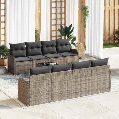 Tuin Sofa Set 9 st 8-Aantal zitplaatsen Grijs