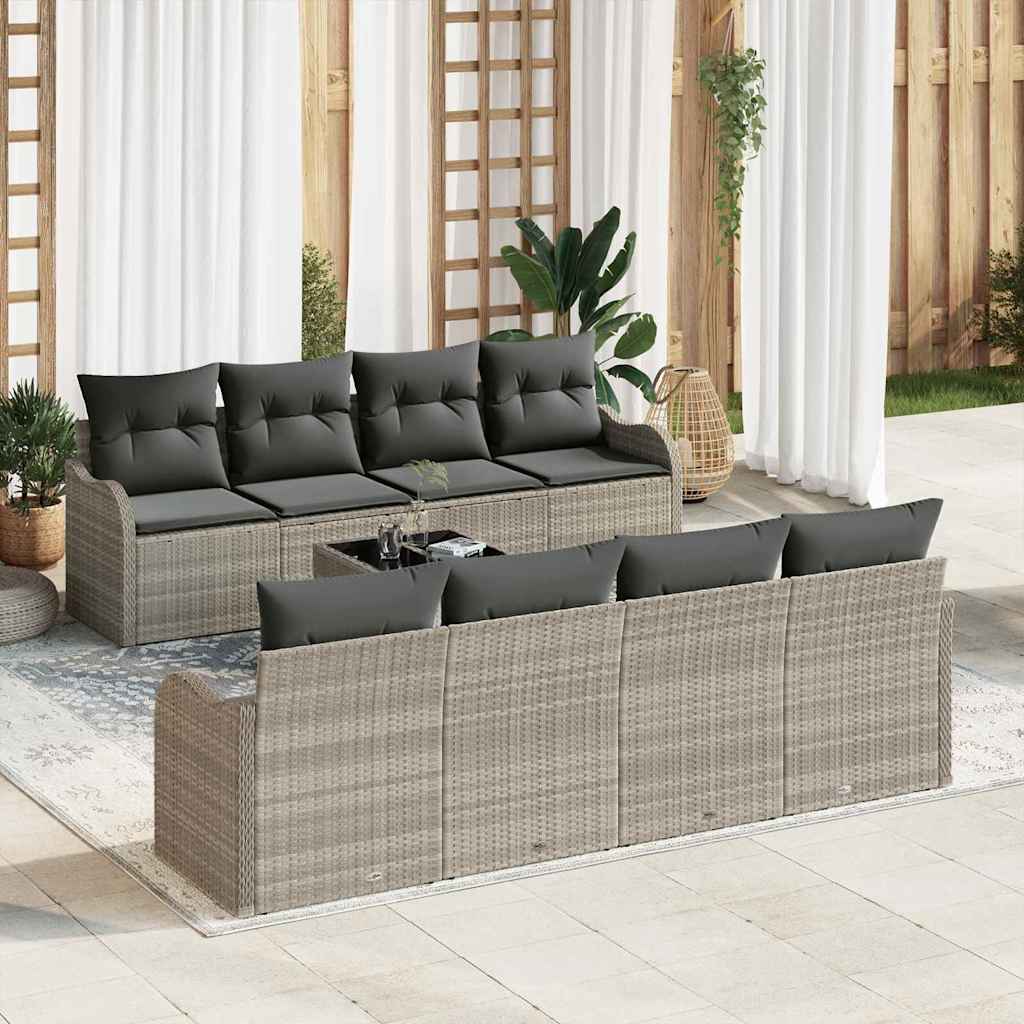 Tuin Sofa Set 9 st 8-Aantal zitplaatsen