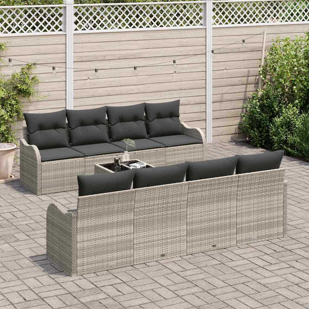 Tuin Sofa Set 9 st 8-Aantal zitplaatsen