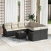 Tuin Sofa Set 9 st 8-Aantal zitplaatsen Zwart en Crème