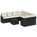 Tuin Sofa Set 9 st 8-Aantal zitplaatsen Zwart en Crème