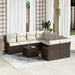 Tuin Sofa Set 9 st 8-Aantal zitplaatsen Bruin en Crème