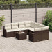 Tuin Sofa Set 9 st 8-Aantal zitplaatsen Bruin en Crème