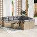 Tuin Sofa Set 9 st 8-Aantal zitplaatsen Beige en Grijs