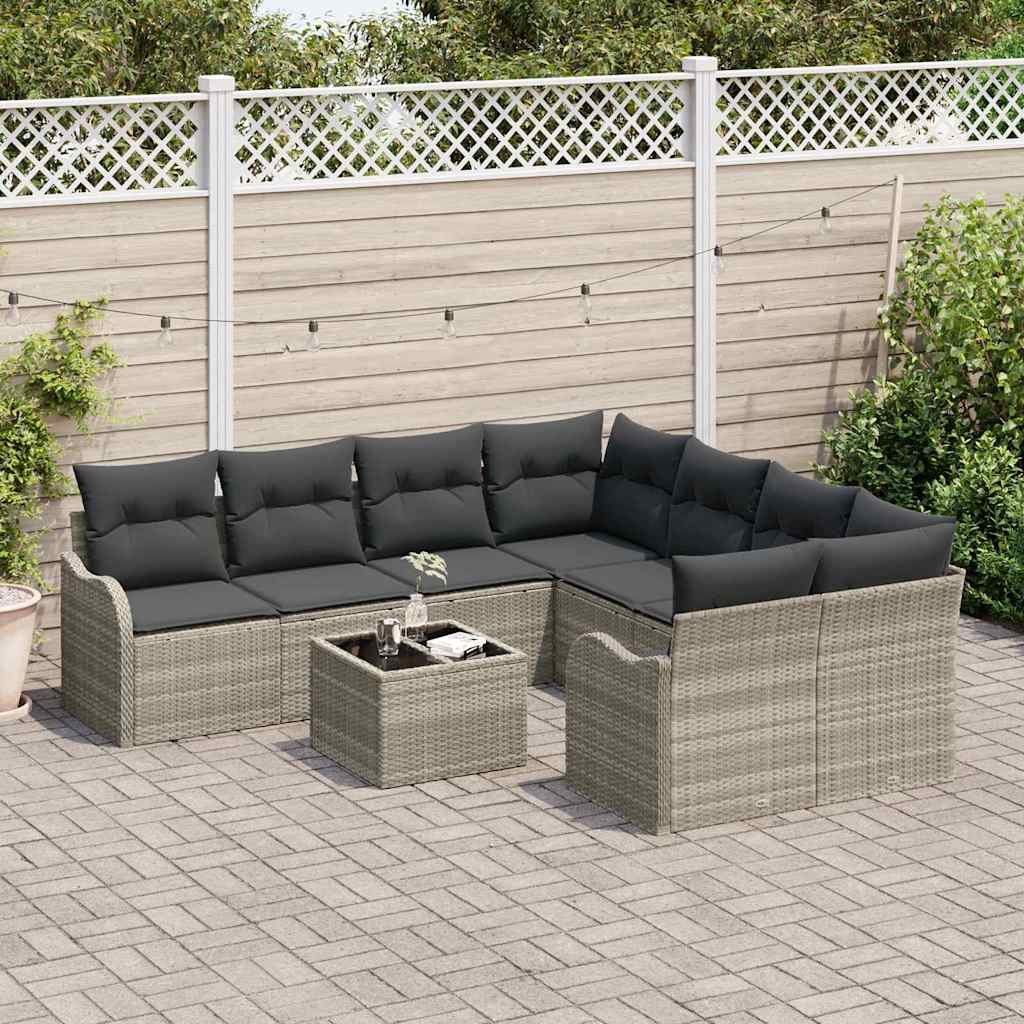 Tuin Sofa Set 9 st 8-Aantal zitplaatsen