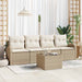 Tuin Sofa Set met opslag 5 pcs Beige en Crème poly rattan