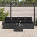 Tuin Sofa Set 5 st 4-Aantal zitplaatsen Zwart poly rattan