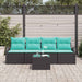 Tuin Sofa Set 5 st 4-Aantal zitplaatsen Zwart en Turquoise