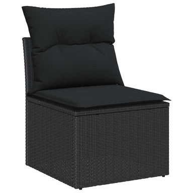 Tuin Sofa Set 6 st 5-Aantal zitplaatsen Zwart poly rattan