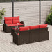 Tuin Sofa Set 6 st 5-Aantal zitplaatsen Beige en Rood