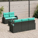 Tuin Sofa Set 6 st 5-Aantal zitplaatsen Zwart en Turquoise