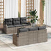 Tuin Sofa Set 7 st 6-Aantal zitplaatsen Grijs poly rattan