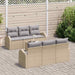 Tuin Sofa Set 7 st 6-Aantal zitplaatsen Beige en Grijs