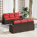Tuin Sofa Set 7 st 6-Aantal zitplaatsen Beige en Rood