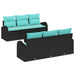 Tuin Sofa Set 7 st 6-Aantal zitplaatsen Zwart en Turquoise