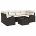 Tuin Sofa Set 7 st 6-Aantal zitplaatsen Bruin en Crème