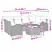 Tuin Sofa Set 7 st 6-Aantal zitplaatsen Bruin en Crème