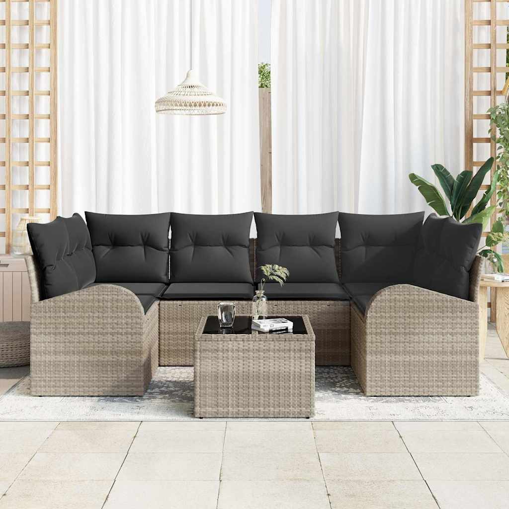 Tuin Sofa Set 7 st 6-Aantal zitplaatsen