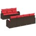 Tuin Sofa Set 8 st 7-Aantal zitplaatsen Beige en Rood