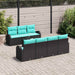 Tuin Sofa Set 8 st 7-Aantal zitplaatsen Zwart en Turquoise