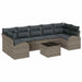 Tuin Sofa Set 8 st 7-Aantal zitplaatsen Grijs poly rattan