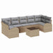 Tuin Sofa Set 8 st 7-Aantal zitplaatsen Beige en Grijs